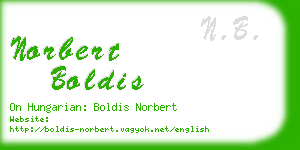 norbert boldis business card